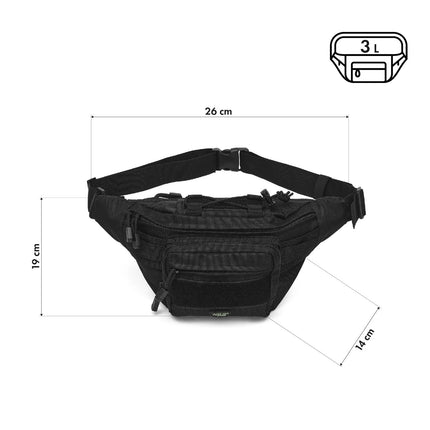 Geantă de șold, neagră – compactă, versatilă, unisex