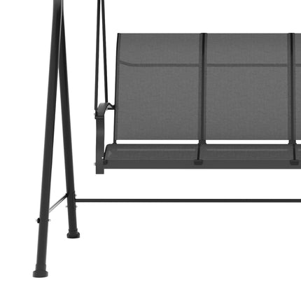 3-seat garden swing, metal frame, adjustable roof