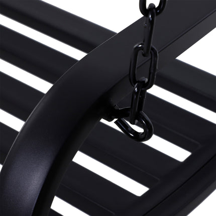 Hollywood Swing Leagăn de grădină Bancă suspendată Leagăn 2 locuri Bancă cu lanțuri Metal Negru 127 X 60 X 53 Cm