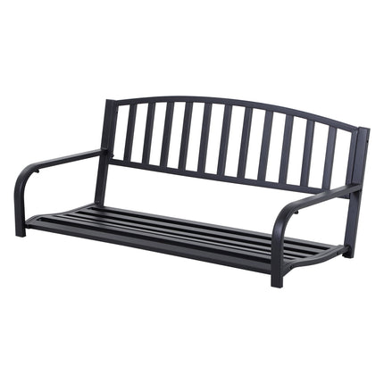 Hollywood Swing Leagăn de grădină Bancă suspendată Leagăn 2 locuri Bancă cu lanțuri Metal Negru 127 X 60 X 53 Cm