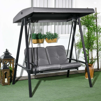 2-seat garden swing, adjustable roof, 220 kg capacity