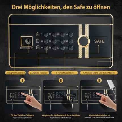 Tastatură și încuietoare digitale din oțel de 42,5 litri