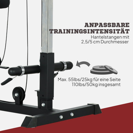 Home gym, rowing machines, without weights, fitness equipment for the home, steel, synthetic leather, black