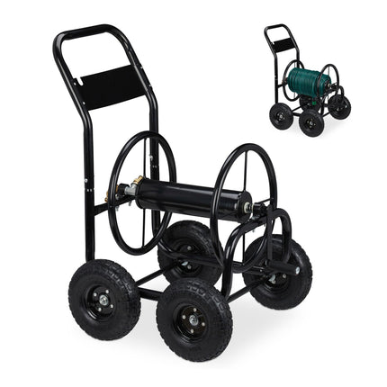 Cărucior pentru furtun Metal Black