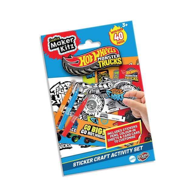 Set de activități autocolante Hot Wheels Monster Trucks pentru copii
