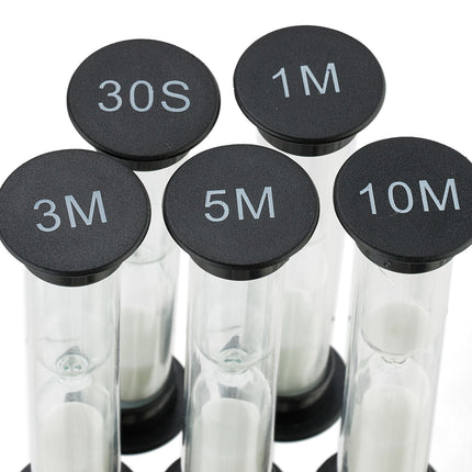 Set clepsidra, 5 piese, negru, diferite durate