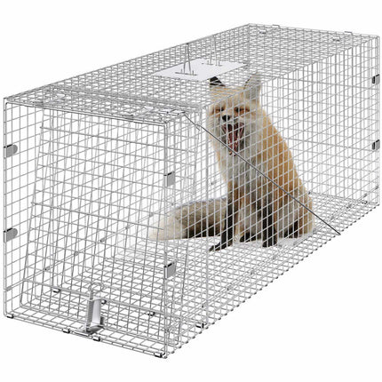 Humane Live Animal Cage Trap, Foldable, 42 x 16 x 18 In