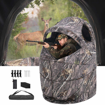 Hunting Blind, 1-Person Camouflage Tent With Carry Bag