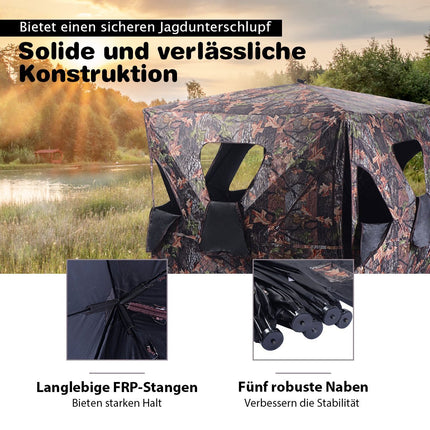 Hunting tent with 360° vision & carrying bag. Hunting shelter ground tent for 2 people