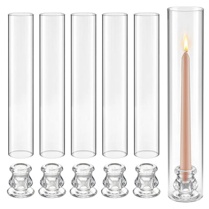 Hurricane Candle Holders Set of 36, 65x350 mm Clear Glass