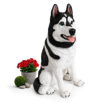 Statuie câine Husky Garden, polirășină, 86 cm