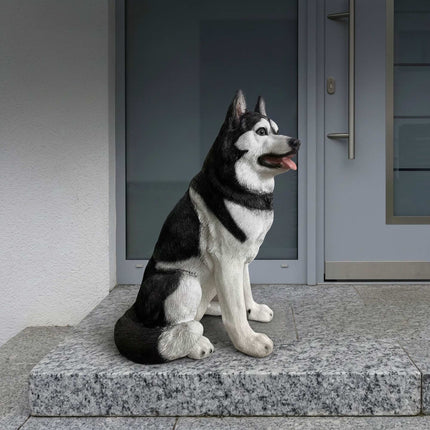Statuie câine Husky Garden, polirășină, 86 cm