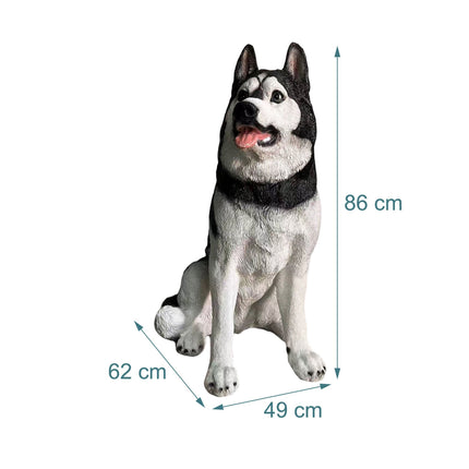 Statuie câine Husky Garden, polirășină, 86 cm