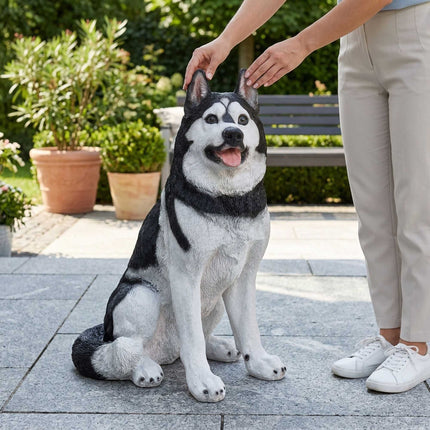 Statuie câine Husky Garden, polirășină, 86 cm