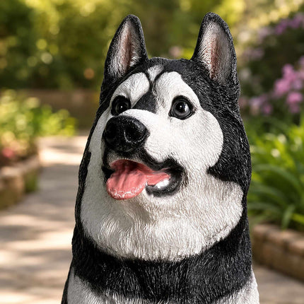 Statuie câine Husky Garden, polirășină, 86 cm