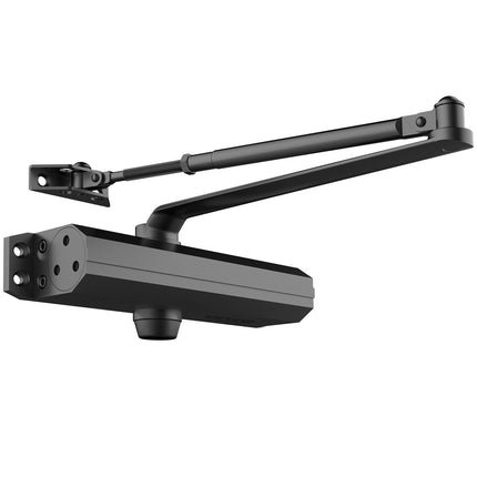 Hydraulic Door Closer, Adjustable, 150 kg, Black