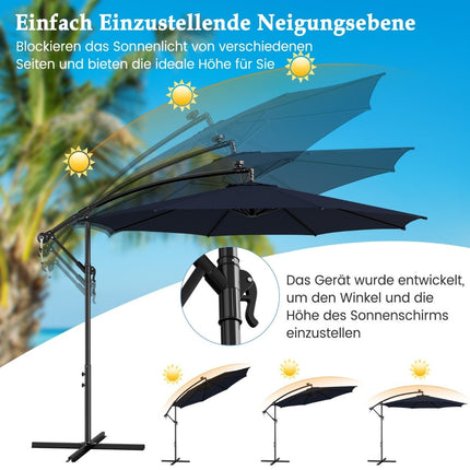Umbrelă de soare iluminată cu 112 lumini LED Umbrelă de curte cu energie solară