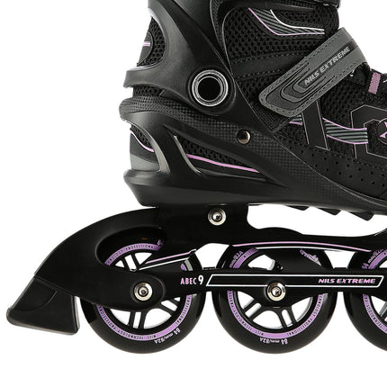 Patine în linie, negru-violet, mărime 42