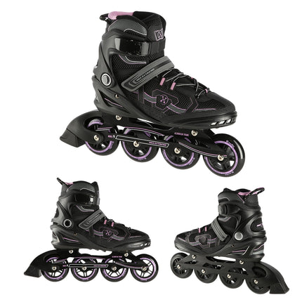 Patine în linie, negru-violet, mărime 44