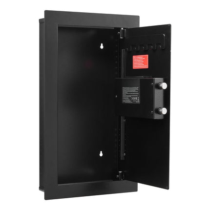 In-Wall Safe, 3-Tier, Password and Key, LED Light