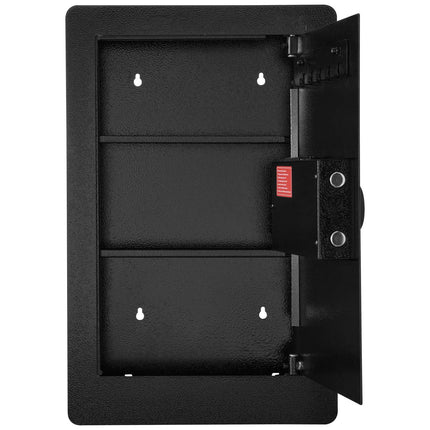 In-Wall Safe 65 cm, Keypad Lock, 3 Shelves, Key Hooks