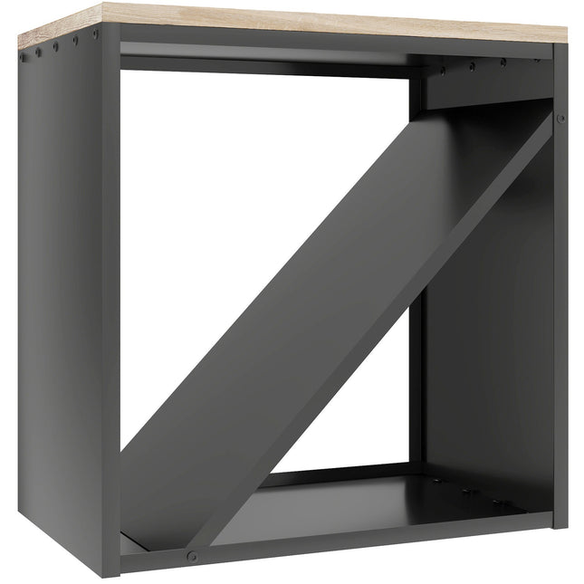 Suport pentru lemne de foc de interior, separator metalic 2 în 1, 58x36x60cm