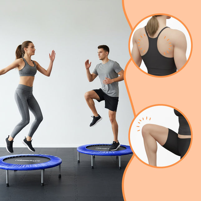Trambulina fitness de interior, Ø95 cm, pliabilă, antiderapantă