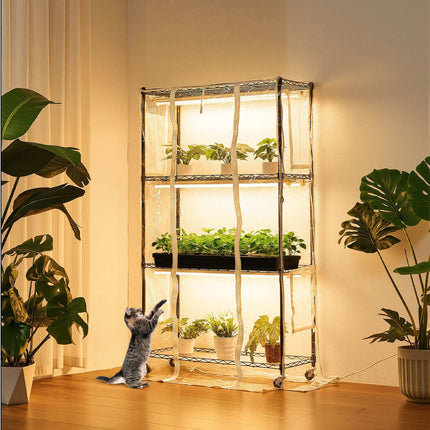 Indoor Greenhouse, 4-Tier 150cm, 180W Full Spectrum