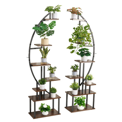 Indoor Plant Stand With Grow Lights, 7-Tier, 2-Pack