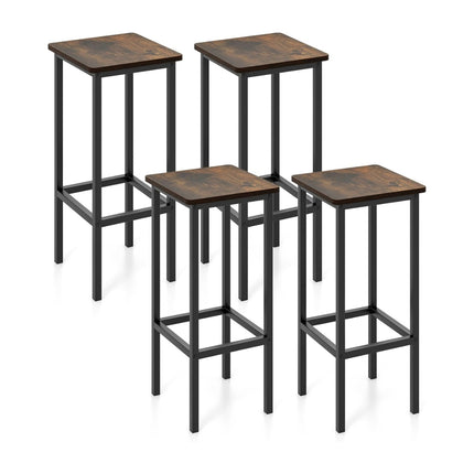 Set de 4 scaune de bar industriale cu cadru de oțel și suport pentru picioare