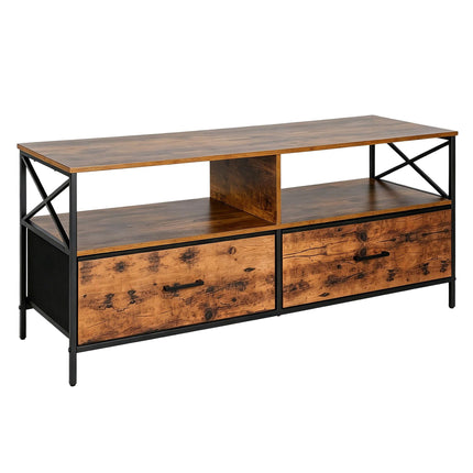 Comodă TV industrială neagră cu spațiu de depozitare, 120 cm