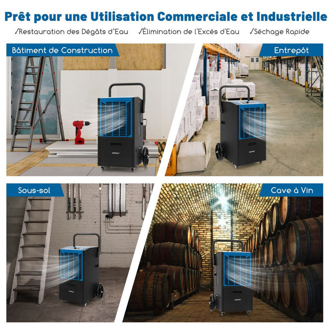 Dezumidificator industrial 66L/zi, pompă, 418 m²