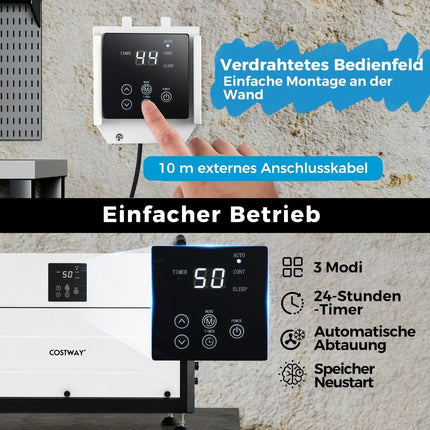 Dezumidificator industrial, 73,5 L/zi, 3 moduri, temporizator 24 ore