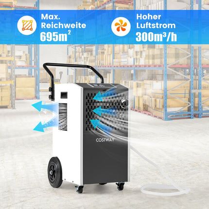 Dezumidificator industrial, 73 l/zi, scurgere automată și temporizator