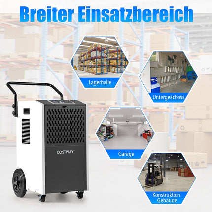 Dezumidificator industrial, 73 l/zi, scurgere automată și temporizator