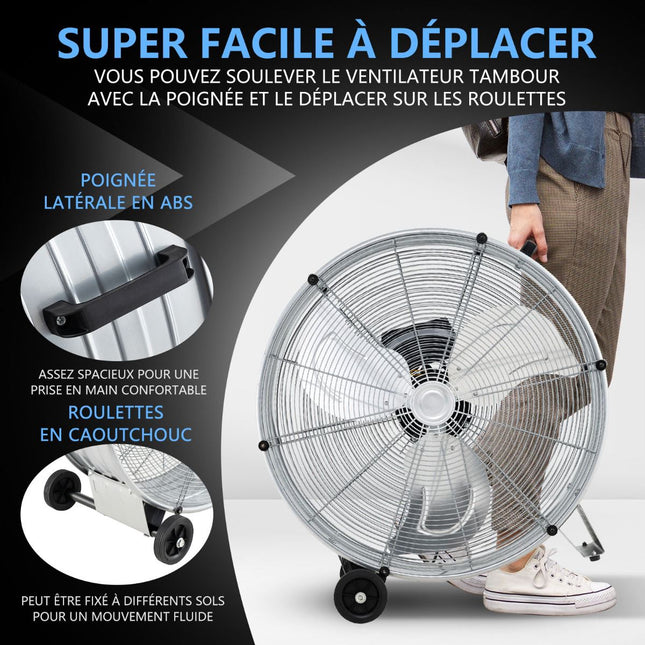 Ventilator industrial cu tambur 65 cm, 3 viteze, 1300 CFM
