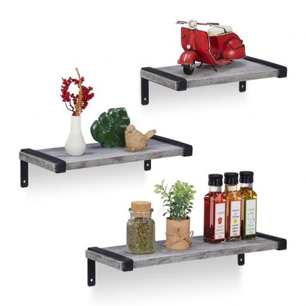 Set de 3 rafturi industriale de perete