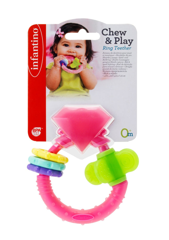 Inel de mestecat Infantino Chew & Play pentru dentiție