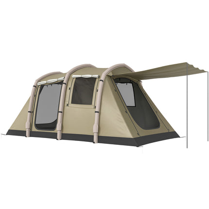 Cort de camping gonflabil, 2-4 persoane, instalare rapidă
