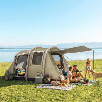 Cort de camping gonflabil, 2-4 persoane, instalare rapidă