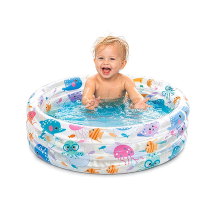 Piscină gonflabilă pentru copii, 61x22 cm, 28L, design cu animale marine
