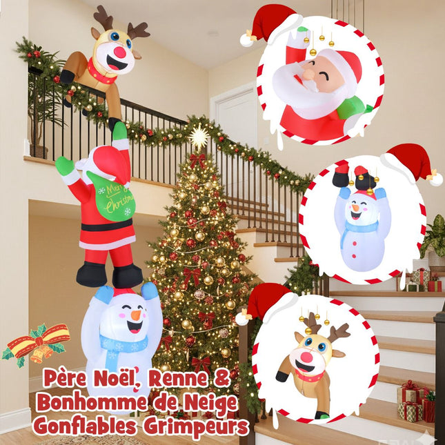 Decorațiune gonflabilă de Crăciun, Moș Crăciun 308 cm cu LED-uri