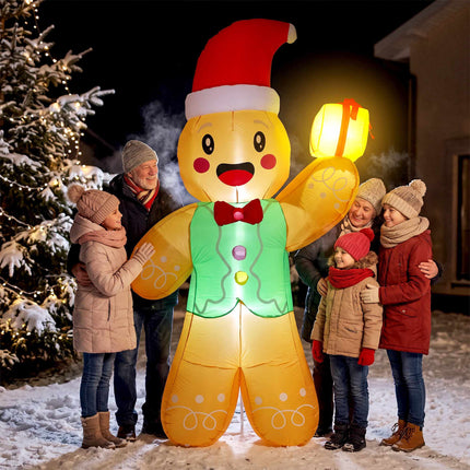 Om de turtă dulce gonflabil de Crăciun cu LED-uri, 250 cm