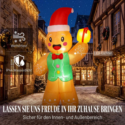 Om de turtă dulce gonflabil de Crăciun cu LED-uri, 250 cm