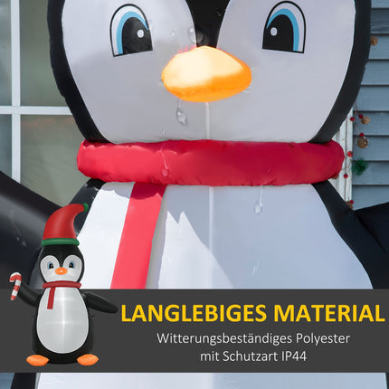 Pinguin gonflabil de Crăciun, 2,5 m, 3 lumini LED