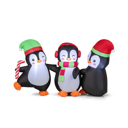 Familie de pinguini gonflabilă de Crăciun, lumini LED, 170 cm