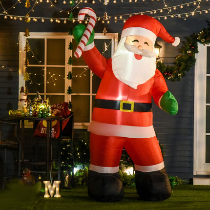 Moș Crăciun gonflabil cu lumini LED, 243 cm