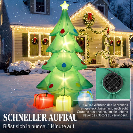 Inflatable Christmas Tree 300 cm with RGB Star LED, Gift Boxes, IP44, Outdoor