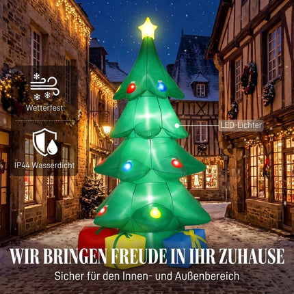 Inflatable Christmas Tree 300 cm with RGB Star LED, Gift Boxes, IP44, Outdoor