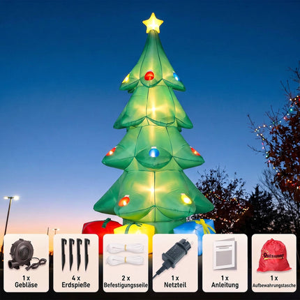 Inflatable Christmas Tree 300 cm with RGB Star LED, Gift Boxes, IP44, Outdoor